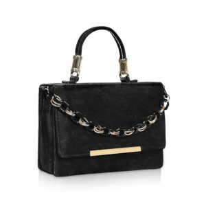 Women’s Stylish and trendy Handbag with Golden Chain, Elegant Party & Casual Shoulder Bag | Premium Small Black Purse for Office & Daily Use